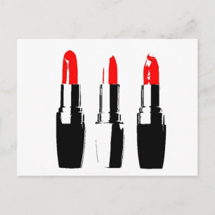 Red Lipstick Tubes Postcard
