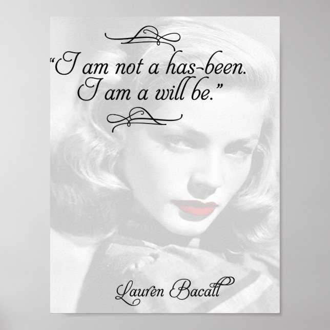 Red Lipstick Vintage Hollywood Actress Quotes Poster (Front)