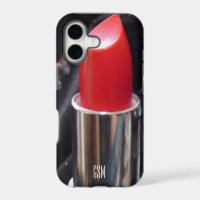 Red Lipstick with Monogram