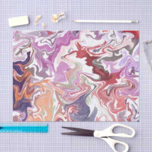 Red liquid acrylic tissue paper