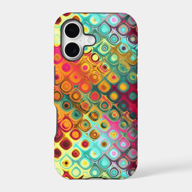 Red Liquid Rainbow Dots Abstract Pattern Case-Mate (Back)