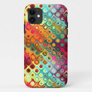 Red Liquid Rainbow Dots Abstract Pattern Case-Mate iPhone 11 Case
