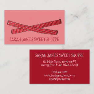 Red Liquorice Whips Liquorice Twist Candy Store Business Card