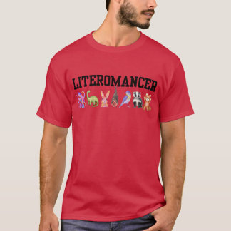 Red Literomancer t-shirt with House totems