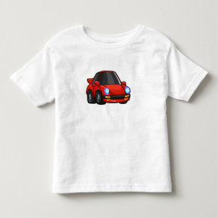 Red little car cartoon - Choose background colour Toddler T-Shirt