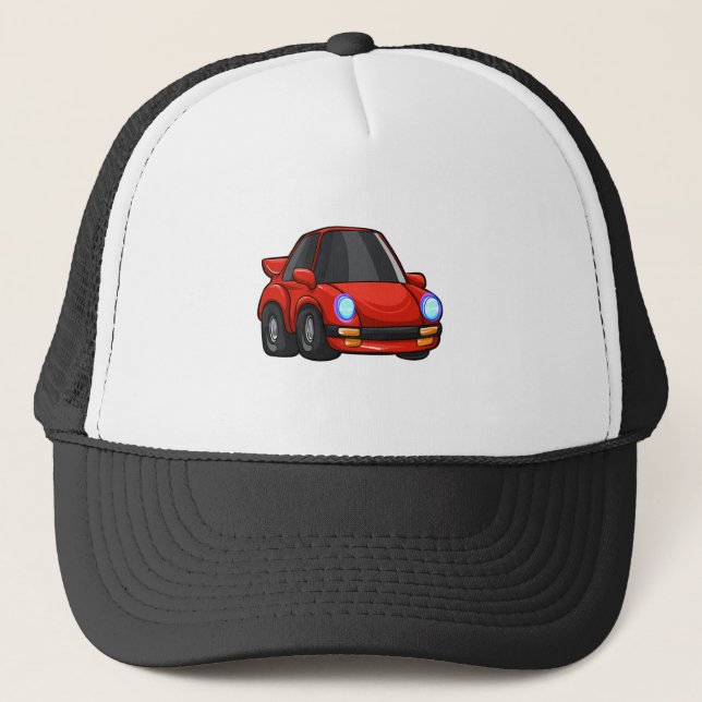Red little car cartoon - Choose background colour Trucker Hat (Front)