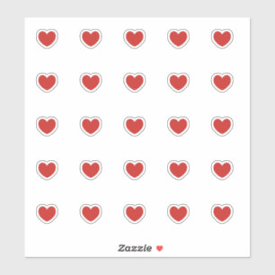 Red little heart stickers