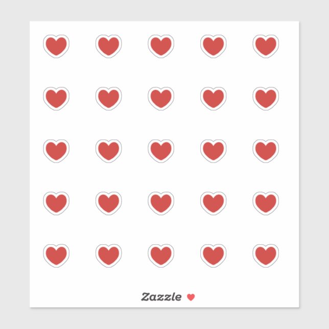Red little heart stickers (Sheet)