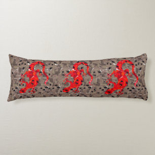 Red Lizard Collage Body Cushion
