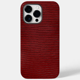 Red Lizard Leather Print Case-Mate iPhone 14 Pro Max Case