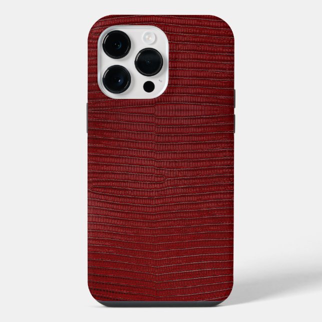 Red Lizard Leather Print  iPhone Case (Back)