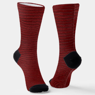 Red Lizard Leather Print Socks