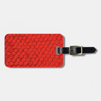 Red Lizard Skin Luggage Tag
