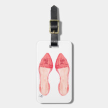 Red Loafers Shoe Art Luggage Tag