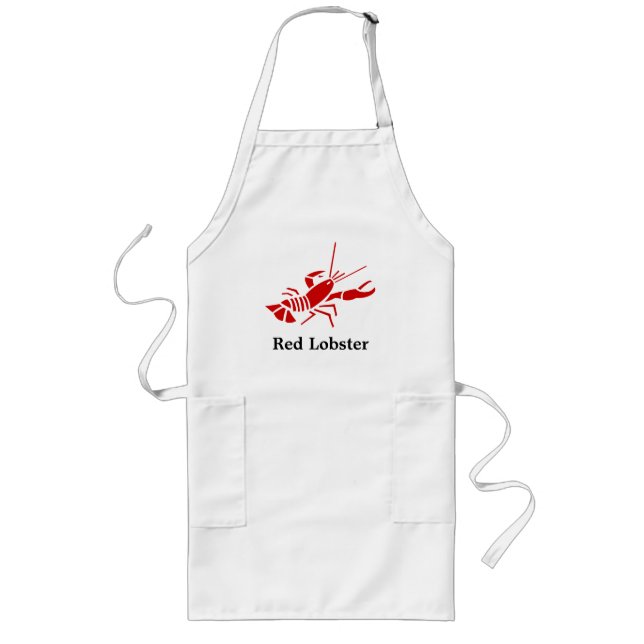 Red lobster apron with personalizable text | white (Front)