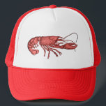 Red Lobster Baseball Hat with Retro Vintage Image<br><div class="desc">Here's a Red Lobster Baseball Hat created from a vintage image by hiway9</div>