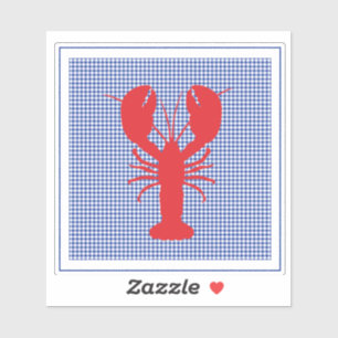 red lobster blue white gingham beach preppy fun
