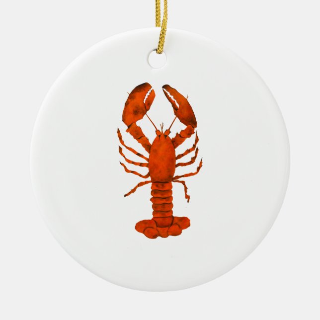 Red Lobster Ceramic Tree Decoration (Front)