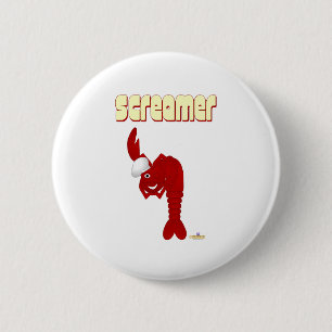 Red Lobster Chef Screamer 6 Cm Round Badge