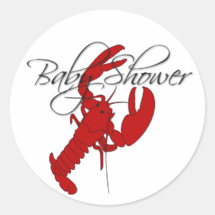 Red Lobster Crawfish Baby Shower Classic Round Sticker
