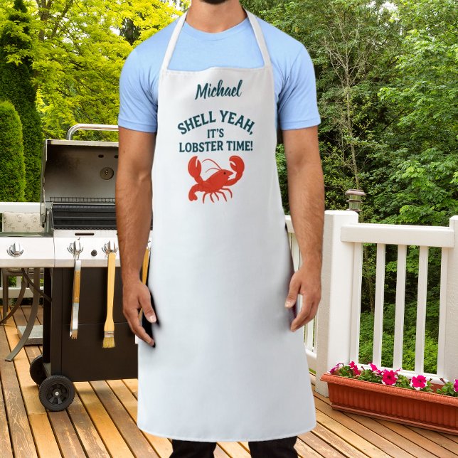 Red lobster crawfish boil party chef cook quote apron (Creator Uploaded)