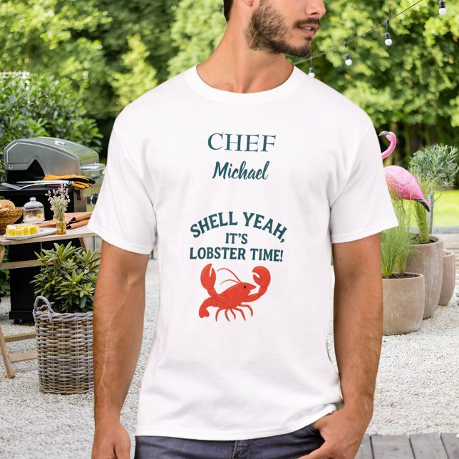 Red lobster crawfish boil party chef cook quote T-Shirt (Creator Uploaded)