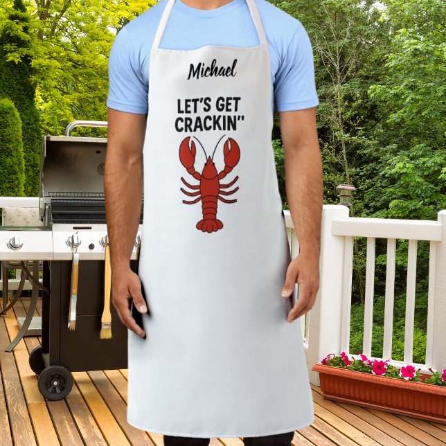 Red lobster crawfish boil party name chef cook apron (Creator Uploaded)
