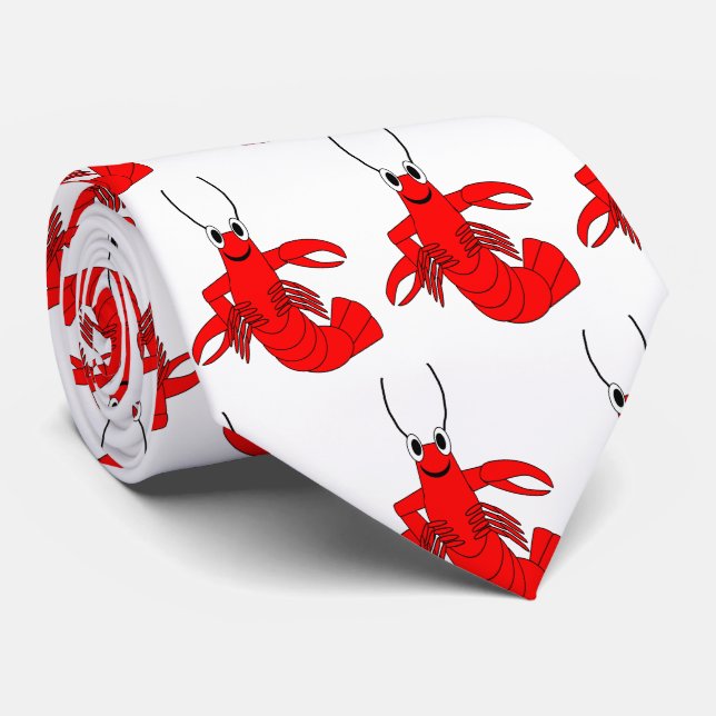 Red Lobster Design  Tie (Rolled)