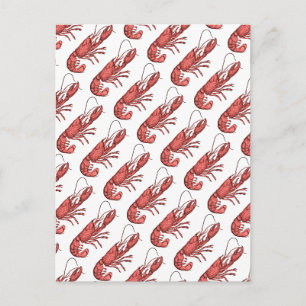 Red Lobster Image Design Postcard