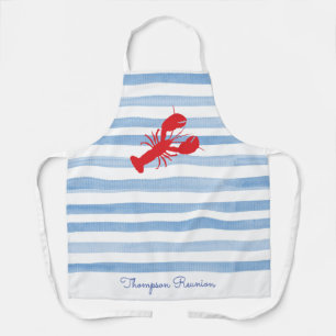 Red Lobster NAME Reunion Stripes Blue White Preppy Apron
