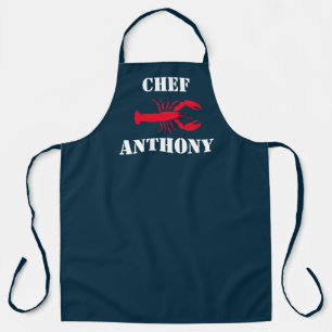Red Lobster Nautical Navy Blue Personalised Chef Apron
