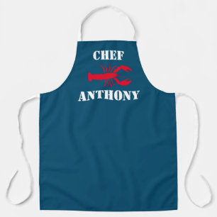 Red Lobster Navy Blue Personalised Men's Chef Apron