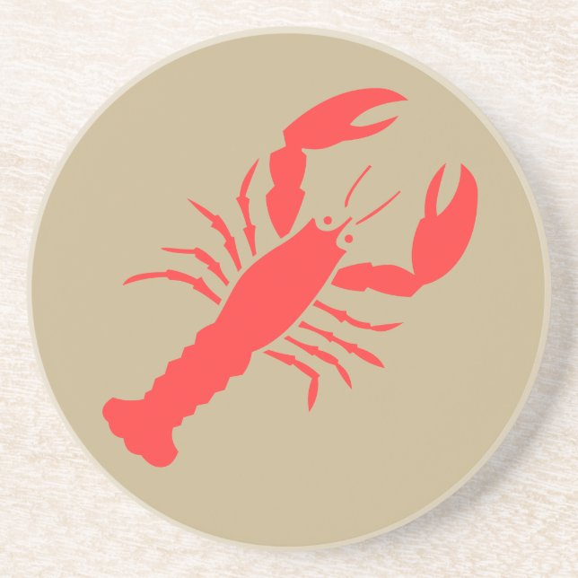 red lobster  on khaki   coaster (Front)