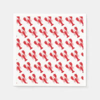 Red Lobster Pattern Coastal Beach Ocean Fun