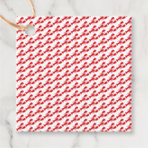 Red Lobster Pattern Preppy Coastal Gift Wrap Fun Favour Tags