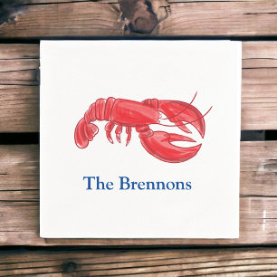 Red Lobster Personalised Coastal Party Napkin