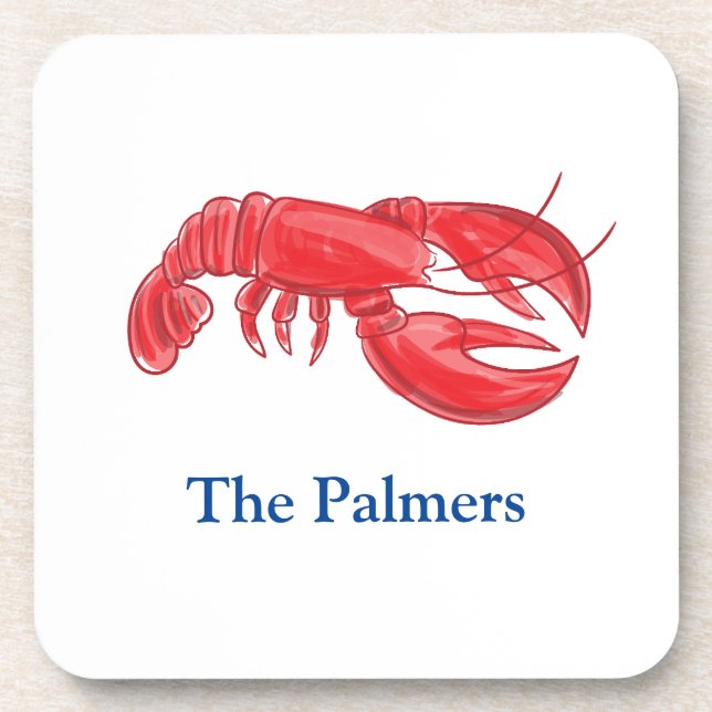 Red Lobster Personalised Coaster (Front)