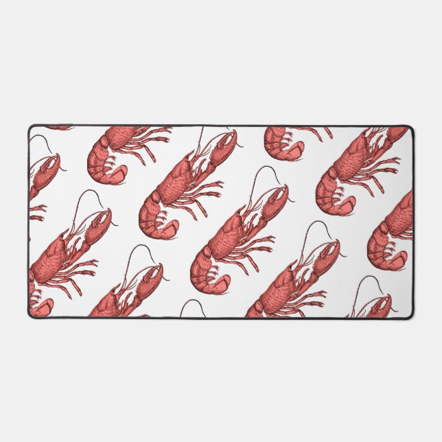 Red Lobster Retro Vintage Image Desk Mat (Front)