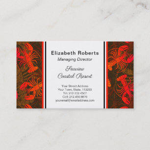 Red Lobster Seafood Restaurant or Maine Resort Business Card