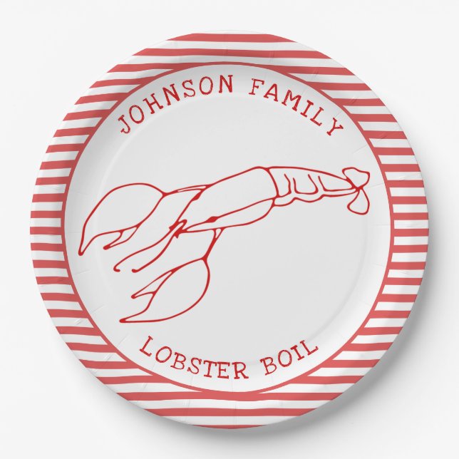 Red Lobster - Summer Party / Lobster Boil Paper Pl Paper Plate (Front)
