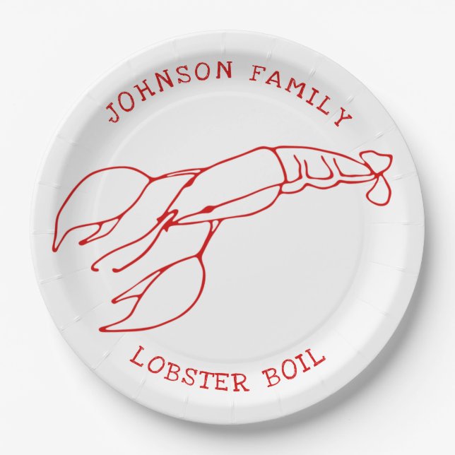 Red Lobster - Summer Party / Lobster Boil Paper Plate (Front)