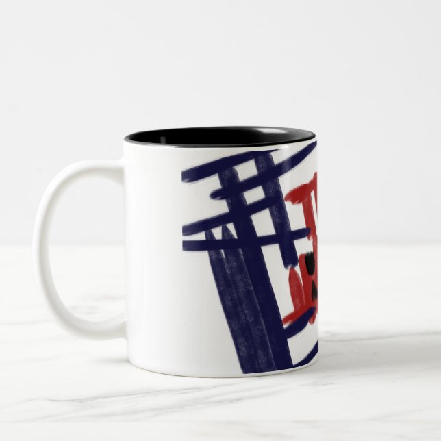 Red Lobster summer  Two-Tone Coffee Mug (Left)