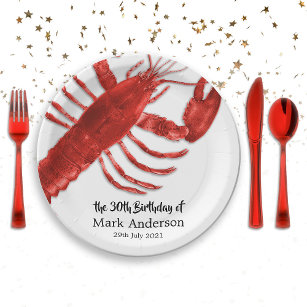 Red Lobster Themed Birthday Party Celebration Paper Plate