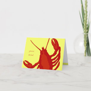 Red Lobster Yellow Custom Thank You Note Card
