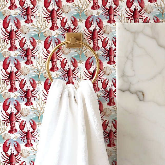 Red Lobsters and Seashells Wallpaper (Creator Uploaded)