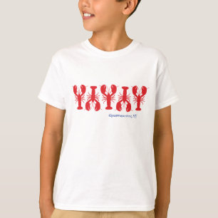 Red Lobsters Preppy Coastal Location Reunion Kids T-Shirt