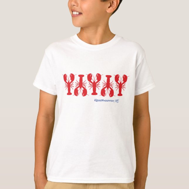 Red Lobsters Preppy Coastal Location Reunion Kids T-Shirt (Front)