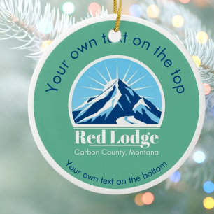 Red Lodge Carbon County Montana ski resort Ceramic Tree Decoration