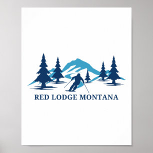 Red Lodge Montana Ski Resort Skiing Skier Poster
