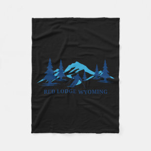 Red lodge wyoming ski resort skiing skier fleece blanket
